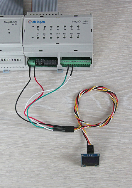 ����������� OLED ������� � MegaD-328 IN Kit 